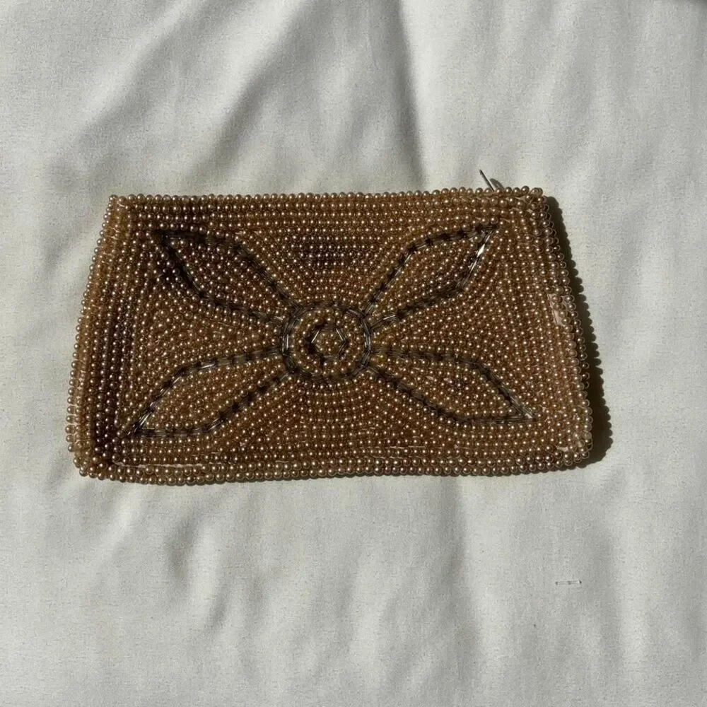 La regale japan cream vintage beaded purse‎